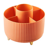 Maxbell 360 Degree Rotation Cosmetics Brushes Storage Box Organizer for Desktop orange
