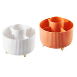 Maxbell 360 Degree Rotation Cosmetics Brushes Storage Box Organizer for Desktop orange