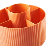 Maxbell 360 Degree Rotation Cosmetics Brushes Storage Box Organizer for Desktop orange
