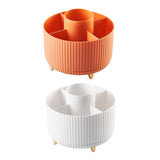 Maxbell 360 Degree Rotation Cosmetics Brushes Storage Box Organizer for Desktop orange