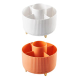 Maxbell 360 Degree Rotation Cosmetics Brushes Storage Box Organizer for Desktop orange