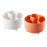 Maxbell 360 Degree Rotation Cosmetics Brushes Storage Box Organizer for Desktop orange