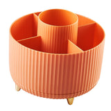Maxbell 360 Degree Rotation Cosmetics Brushes Storage Box Organizer for Desktop orange