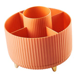 Maxbell 360 Degree Rotation Cosmetics Brushes Storage Box Organizer for Desktop orange