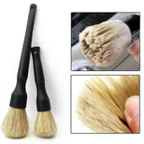 Maxbell 2 Pieces Car Automobile Detailing Brush with Hole for Interior Panels Black