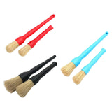 Maxbell 2 Pieces Car Automobile Detailing Brush with Hole for Interior Panels Red