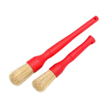 Maxbell 2 Pieces Car Automobile Detailing Brush with Hole for Interior Panels Red