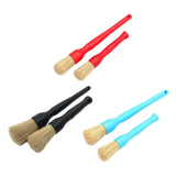 Maxbell 2 Pieces Car Automobile Detailing Brush with Hole for Interior Panels Red