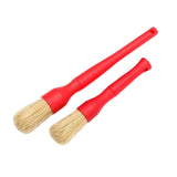 Maxbell 2 Pieces Car Automobile Detailing Brush with Hole for Interior Panels Red