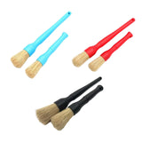 Maxbell 2 Pieces Car Automobile Detailing Brush with Hole for Interior Panels Red