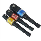 Maxbell 3Pcs Drill Nut Driver Bit Adapter Set 1/4 3/8 1/2" Hex Shank Impact Grade