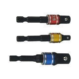 Maxbell 3Pcs Drill Nut Driver Bit Adapter Set 1/4 3/8 1/2" Hex Shank Impact Grade