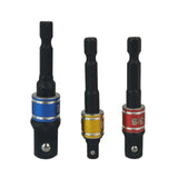 Maxbell 3Pcs Drill Nut Driver Bit Adapter Set 1/4 3/8 1/2" Hex Shank Impact Grade
