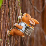 Maxbell Outdoor Garden Hanging Statue Sculpture Rabbit Cute for Porch Decoration Rabbit Climbing
