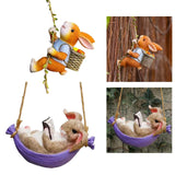 Maxbell Outdoor Garden Hanging Statue Sculpture Rabbit Cute for Porch Decoration Rabbit Climbing