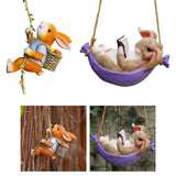 Maxbell Outdoor Garden Hanging Statue Sculpture Rabbit Cute for Porch Decoration Rabbit Climbing