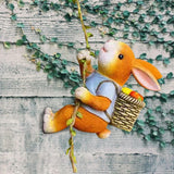 Maxbell Outdoor Garden Hanging Statue Sculpture Rabbit Cute for Porch Decoration Rabbit Climbing