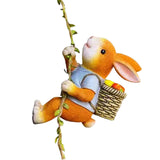 Maxbell Outdoor Garden Hanging Statue Sculpture Rabbit Cute for Porch Decoration Rabbit Climbing