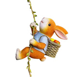 Maxbell Outdoor Garden Hanging Statue Sculpture Rabbit Cute for Porch Decoration Rabbit Climbing