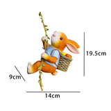 Maxbell Outdoor Garden Hanging Statue Sculpture Rabbit Cute for Porch Decoration Rabbit Climbing