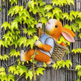 Maxbell Outdoor Garden Hanging Statue Sculpture Rabbit Cute for Porch Decoration Rabbit Climbing
