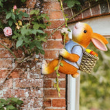 Maxbell Outdoor Garden Hanging Statue Sculpture Rabbit Cute for Porch Decoration Rabbit Climbing
