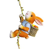 Maxbell Outdoor Garden Hanging Statue Sculpture Rabbit Cute for Porch Decoration Rabbit Climbing