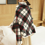 Maxbell Electric Heated Blanket Heating Shawl Adults Soft for Living Room Red