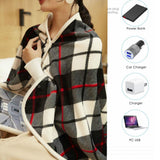 Maxbell Electric Heated Blanket Heating Shawl Adults Soft for Living Room Red