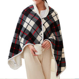 Maxbell Electric Heated Blanket Heating Shawl Adults Soft for Living Room Red