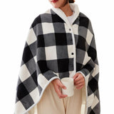 Maxbell Electric Heated Blanket Heating Shawl Adults Soft for Living Room Black`