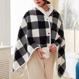 Maxbell Electric Heated Blanket Heating Shawl Adults Soft for Living Room Black`