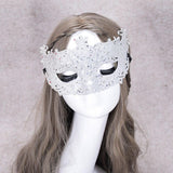 Maxbell Glitter Masquerade Mask Costumes Accessory Fancy Dress Cosplay Women Men Argent