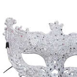 Maxbell Glitter Masquerade Mask Costumes Accessory Fancy Dress Cosplay Women Men Argent