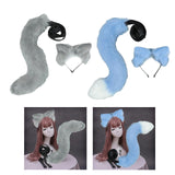 Maxbell Ears Tail Cosplay Accessories Costume Toys Headband Party Adults Grey