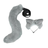 Maxbell Ears Tail Cosplay Accessories Costume Toys Headband Party Adults Grey