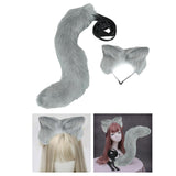 Maxbell Ears Tail Cosplay Accessories Costume Toys Headband Party Adults Grey