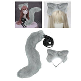 Maxbell Ears Tail Cosplay Accessories Costume Toys Headband Party Adults Grey