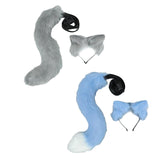 Maxbell Ears Tail Cosplay Accessories Costume Toys Headband Party Adults Grey