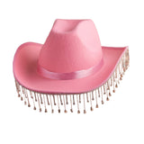 Maxbell Bridal Cowgirl Hat Cowboy Hat Lightweight for Cosplay Photo Props Pink