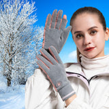 Maxbell Winter Warm Gloves Hiking Biking Forefinger Clamshell Touchscreen Gloves Gray