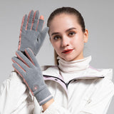 Maxbell Winter Warm Gloves Hiking Biking Forefinger Clamshell Touchscreen Gloves Gray