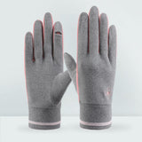 Maxbell Winter Warm Gloves Hiking Biking Forefinger Clamshell Touchscreen Gloves Gray