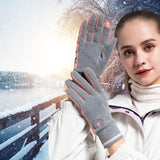 Maxbell Winter Warm Gloves Hiking Biking Forefinger Clamshell Touchscreen Gloves Gray