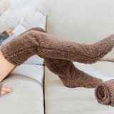 Maxbell Long Plush Leg Warmers Costume Boot Cuffs Legging Stocking Thigh High Socks