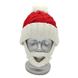 Maxbell Santa Hat with Beard Christmas Knitted Beanie for Carnival Fancy Dress Kid