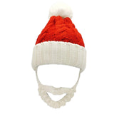 Maxbell Santa Hat with Beard Christmas Knitted Beanie for Carnival Fancy Dress Kid