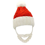 Maxbell Santa Hat with Beard Christmas Knitted Beanie for Carnival Fancy Dress Kid