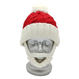 Maxbell Santa Hat with Beard Christmas Knitted Beanie for Carnival Fancy Dress Kid