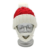 Maxbell Santa Hat with Beard Christmas Knitted Beanie for Carnival Fancy Dress Kid